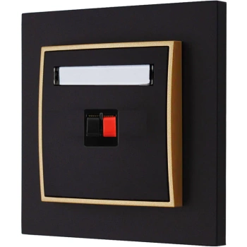 Gniazdo głośnikowe pojedyncze z ramką mini kolor czarny mat/złoty