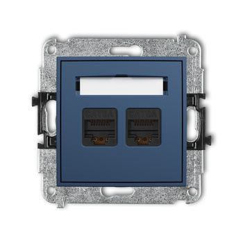 Mechanizm gniazda komputerowego podwójnego 2xRJ45, kat. 6A, 8-stykowy Karlik seria ICON 64IGK-8 kolor navy blue