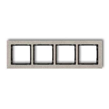 Ramka uniwersalna poczwórna - beton ramka: jasnoszara; spód: czarny Karlik seria DECO 27-12-DRB-4 kolor jasnoszary