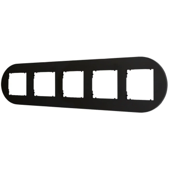 Ramka uniwersalna pięciokrotna okrągła z tworzywa Karlik seria MINI 12MRTO-5 kolor czarny mat