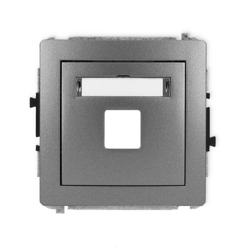Mechanizm gniazda multimedialnego pojedynczego bez modułu standard Keystone Karlik seria DECO 11DGM-1P kolor grafitowy