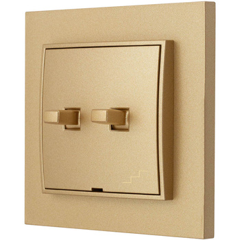 Włącznik schodowy podwójny styl usa karlik mini kolor złoty