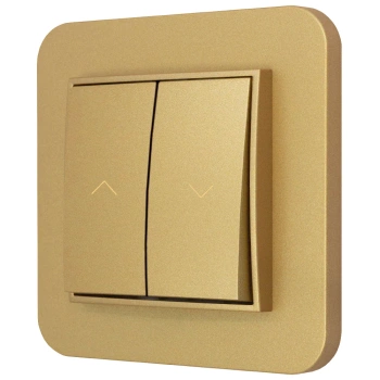 Włącznik roletowy zwierny z ramką zaokrągloną seria MINI kolor złoty