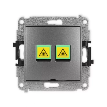 Mechanizm gniazda światłowodowego/optycznego podwójnego, bez pola opisowego Karlik seria ICON 11IGOPBO-2 kolor grafitowy