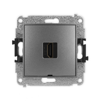 Mechanizm gniazda pojedynczego HDMI 2.0, 4K, bez pola opisowego Karlik seria ICON 11IHDMIBO-3 kolor grafitowy