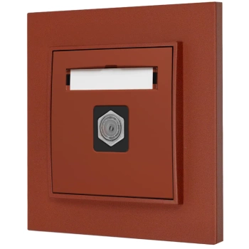 Gniazdo antenowe 1x z ramką kwadratową seria MINI kolor terakota