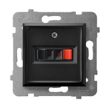 Gniazdo głośnikowe pojedyncze seria ARIA kolor Czarny metalik symbol GG-1U/m/33