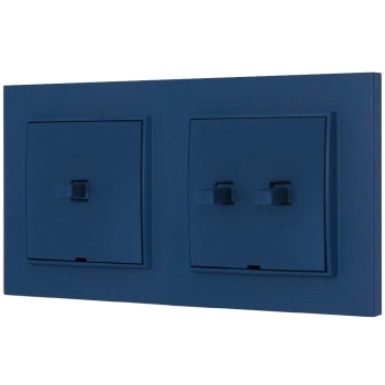 Włącznik pojedynczy i podwójny w stylu USA ramka kwadratowa seria Mini kolor navy blue