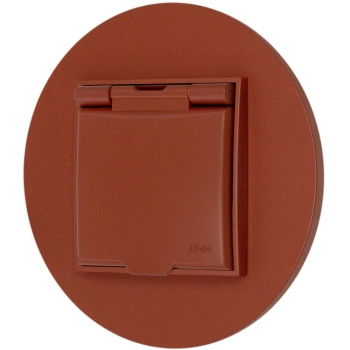 Gniazdo hermetyczne z ramką okrągłą seria MINI kolor terakota