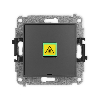 Mechanizm gniazda światłowodowego/optycznego pojedynczego, bez pola opisowego Karlik seria ICON 28IGOPBO-1 kolor grafitowy mat