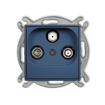 Mechanizm gniazda abonenckiego 2 wyjścia SAT + TV Karlik seria MINI 64MGSN kolor navy blue