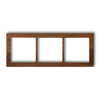 Ramka uniwersalna potrójne - drewno orzech amerykański Karlik seria DECO DRD-3E kolor orzech amerykański
