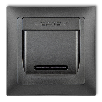 Łącznik hotelowy z ramką uniwersalną pojedynczą z tworzywa DECO Soft Karlik seria DECO 11DSHSO-1 kolor grafitowy