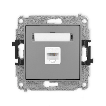 Mechanizm gniazda komputerowego pojedynczego 1xRJ45, kat. 5e, 8-stykowy Karlik seria ICON 27IGK-1 kolor szary mat