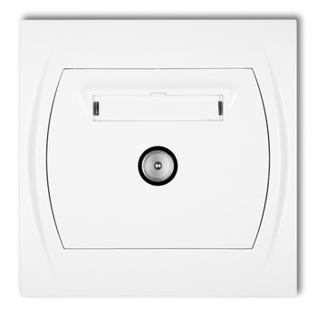 Gniazdo antenowe TV pojedyncze Karlik seria LOGO LGTV-1 kolor biały