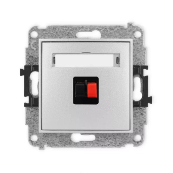 Mechanizm gniazda głośnikowego pojedynczego Karlik seria MINI 7MGG-1 kolor srebrny metalik