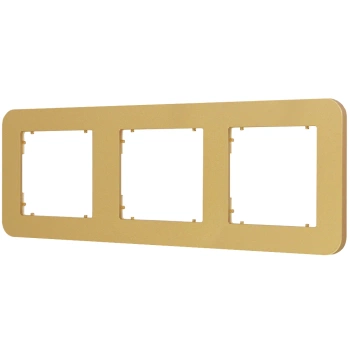 Ramka uniwersalna potrójna zaokrąglona z tworzywa Karlik seria MINI 29MRTZ-3 kolor złoty