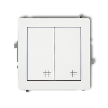 Mechanizm łącznika podwójnego krzyżowego Karlik seria DECO 25DWP-66 kolor biały mat