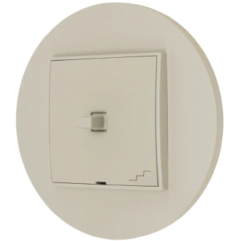 Włącznik schodowy w stylu USA ramka okrągła seria Mini kolor taupe