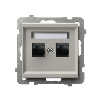 Gniazdo komputerowe podwójne, kat. 6 MMC seria SONATA kolor Kaszmir symbol GPK-2R/K6/m/82