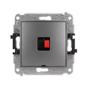 Mechanizm gniazda głośnikowego pojedynczego, bez pola opisowego Karlik seria MINI 11MGGBO-1 kolor grafitowy