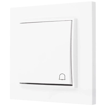 Włącznik dzwonkowy z ramką karlik mini kolor biały