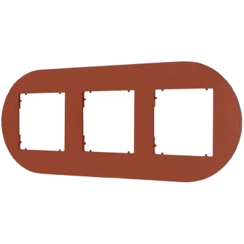 Ramka uniwersalna potrójna okrągła z tworzywa Karlik seria MINI 63MRTO-3 kolor terakota