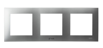 Ramka potrójna do łączników IP-44 seria SZAFIR kolor Srebro symbol RH-3Z/18