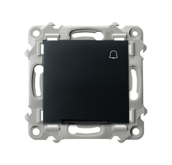 Łącznik zwierny "dzwonek" z podświetleniem niebieskim seria SZAFIR kolor Czarny metalik symbol ŁP-6ZS/m/33