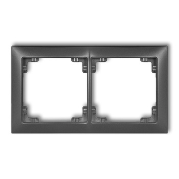 Ramka uniwersalna podwójna z tworzywa dECO Soft Karlik seria DECO 11DRSO-2 kolor grafitowy