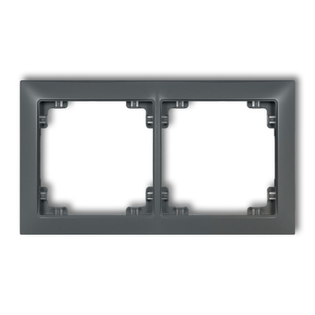 Ramka uniwersalna podwójna z tworzywa DECO Soft Karlik seria DECO 28DRSO-2 kolor grafitowy mat