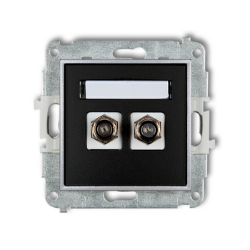 Gniazdo antenowe 2x bez ramki karlik mini kolor czarny mat/srebrny