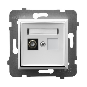 Gniazdo antenowe typu F pojedyncze seria ARIA kolor Biały symbol GPA-1UF/m/00