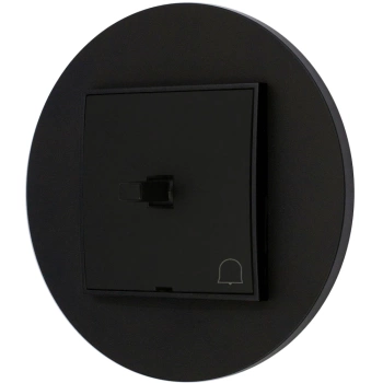 Włącznik dzwonkowy w stylu USA ramka okrągła seria Mini kolor czarny mat