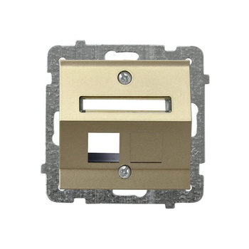 Obudowa gniazda pojedynczego typu Keystone skośna seria SONATA kolor Szampański złoty symbol GPK-1RS/p/39