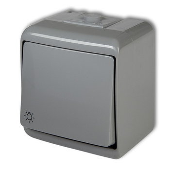 Łącznik zwierny światło podświetlany Karlik seria JUNIOR 10WHE-5L kolor popielaty