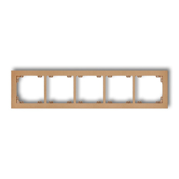 Ramka uniwersalna pięciokrotna z tworzywa Karlik seria DECO 8DR-5 kolor złoty metalik
