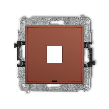 Mechanizm gniazda multimedialnego pojedynczego bez modułu, bez pola opisowego standard Keystone Karlik seria ICON 63IGMBO-1P kolor terakota