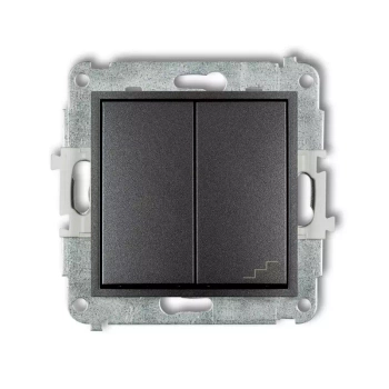 Mechanizm łącznika jednobiegunowego ze schodowym wspólne zasilanie Karlik seria ICON 11IWP-10.1 kolor grafitowy