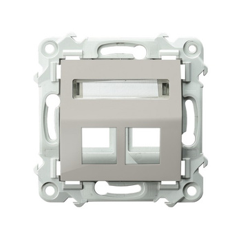 Obudowa gniazda podwójnego typu Keystone skośna seria SZAFIR kolor Kaszmirowy beż symbol GPK-2ZS/p/83