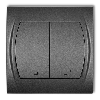 Łącznik podwójny schodowy Karlik seria LOGO 11LWP-33 kolor grafitowy