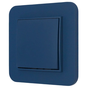 Włącznik pojedynczy z ramką zaokrągloną seria MINI kolor navy blue