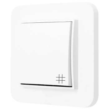 Włącznik krzyżowy z ramką zaokrągloną seria MINI kolor biały
