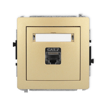 Mechanizm gniazda komputerowego pojedynczego 1xRJ45, kat. 7, ekranowany, 8-stykowy Karlik seria DECO 29DGK-9 kolor złoty