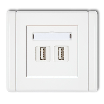 Gniazdo podwójne 2xUSB A-A 3.0 Karlik seria FLEXI FGUSB-6 kolor biały