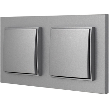 Włącznik światła Dwa pojedyncze karlik mini kolor srebrny