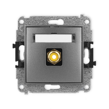 Mechanizm gniazda pojedynczego RCA typu cinch - żółty, pozłacany Karlik seria ICON 11IGRCA-1 kolor grafitowy