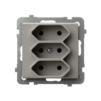 Gniazdo potrójne EURO seria SONATA kolor Kaszmir symbol GP-3R/m/82