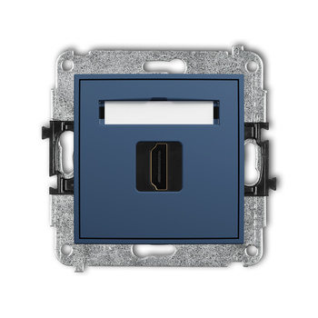 Mechanizm gniazda pojedynczego HDMI 2.0, 4K Karlik seria ICON 64IHDMI-3 kolor navy blue