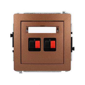 Mechanizm gniazda głośnikowego podwójnego Karlik seria DECO 9DGG-2 kolor brązowy metalik